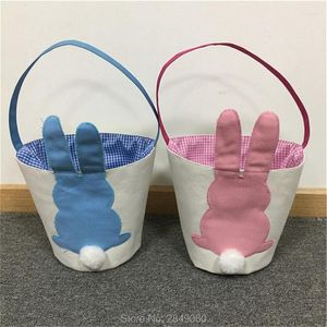 Christmas Decorations Wholesale Easter Ears Basket Tote Children Egg Hunts Bag Customized Canvas Gift Treat For Party Festival