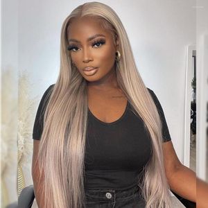 Melodie Blonde Highlight 13X4 Lace Front Human Hair Wigs Exclusive Original Brazilian Straight P18/613 Glueless Wig For Sale