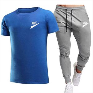 Men's Tracksuits Sweatshirt Pants 2 Piece Set Casual Sportswear Basketball Wear Spring&Summer New Sportswear Brand Suit Brand LOGO Print