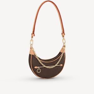 Loop Bag Croissant bolsas ombro hobo Bolsa Designer Meia Lua Luxo Mulher Baguette Bolsa Axila Coleção Cadeia de Metal Transversal