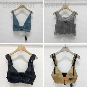 Kim Kardashian, gleicher Absatz, Damen-T-Shirt, Designer-T-Shirts mit glänzenden Strasssteinen, Damen-Denim-Riemenweste, sexy abgeschnittenes Top, Party-Tanktops, V-Ausschnitt, BH 34J8