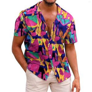 Мужские футболки Unisex Men's Hawaiian Floral Button Down Tropical Holiday Beach Summer Etbarts Обращаясь 50 для мужчин