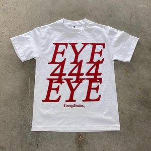 メンズTシャツ2023 Y2Kヒップホップコットンシャツメンズ半袖O首の最高品質の特大のラップレタープリント