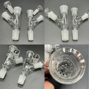 Vintage genomgångsglasskåladapter 14mm 18mm för glas Bong Hookah Glass Vattenrör kan sätta kundlogotyp av DHL UPS CNE