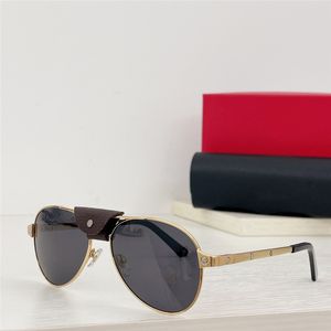 Luxus-Designer-Sonnenbrille für Herren, Herren-Sonnenbrille für Herren, ästhetische Retro-Brille, Gletscher-Sonnenbrille mit Pilotenbrille aus Leder, UV400, modisches Originaletui