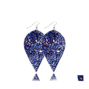 Charm 12 Paar Kunstleder-Ohrringe Set Blattblüten Anhänger Damen Valentinstag Geburtstag Mode Geschenke Drop Delivery Jewel Dhskt