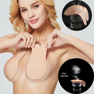 Bras kvinnor silikon push-up backless stropplös behå självhäftande gel magisk stick osynlig lyft upp bröstnippel klistermärke underkläder