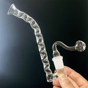 7.9 "Mini Hookahs Portable Water Pipe Thick Pyrex Downstem Rig Round of Small Pot 18mm oil burner