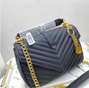 high quality Luxurys Designers bags women fashion Shoulder bag gold silver chain bag leather handbags Lady Y type quilted lattice chains flap handbag Wallet purses