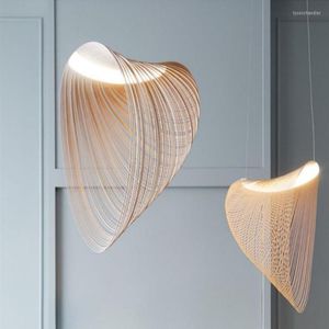 Chandeliers Modern Minimalist Wooden Dining Table Nordic Designer Room Living Interior Chandelier Solid Wood Lamp