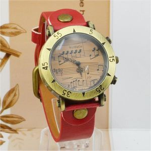 Wristwatches Womage Vintage Watches Women Womens Fashion Music Note Quartz Watch Casual Ladies