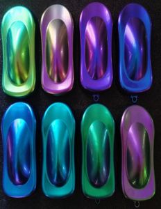 Paznokcie brokat 10 gbag 9 kolorów kameleony Pigment Pigment Kolor zmiany Mich mika proszek perłowy epoksydowy Magic Discolor1053059