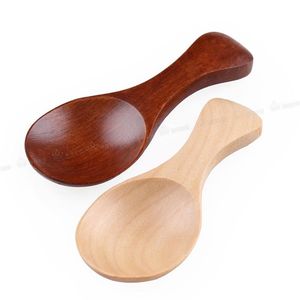 Barnmjölkpulver träsked glass Milkshake Spoon Mini Sugar Spoon Salt Wood Spoons Cooking Tools Kitchen Gadgets LX1657