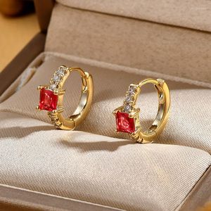 Hoop Earrings ED00101 Korean Fashion Cute 2023 Zirconia Small Buckle For Women Jewelry