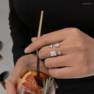 웨딩 반지 절묘한 최신 유행 디자인 오리지널 이중 레이어 여성 보석 액세서리 선물을위한 반짝이는 약혼 반지
