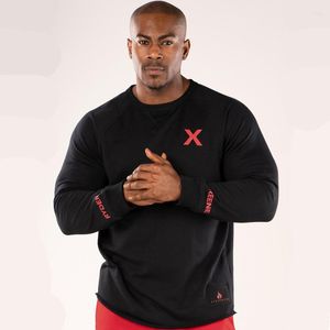 Herrtröjor 2023 Streetwear bomullströjor Pullover Casual Fashion Patchwork Men Fitness träning Jogging Autumn Tops Male