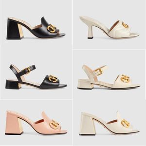 2023 Designer Guccie Sandale Damen Flip Flops Leder High Heels Damen Slides Plattform dicker Absatz elegantes Brautjungfernkleid