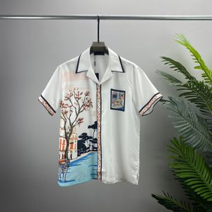 2 Роскошные дизайнерские рубашки мужская мода тигра буква v шелковая рубашка для боулинга.