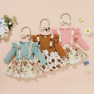Одежда наборы маленьких девочек с твердым цветом.