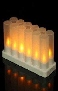 USB -заряжаемые светодиодные свечи с мерцающими пламени Flame Less Lod Candles Home Cormoration Рождественские свечи свечи H12229997785