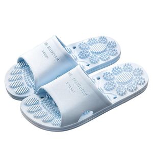 Bathroom 739 Hollowed-out Massage Slippers Women Indoor Shoes Couple Flip Flops Summer Quick-drying Non-slip Men Home