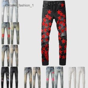 Amirs Herren Distressed Ripped Skinny Jeans Mode Herren Motorrad Moto Lange Aus Baumwolle Slim Füße High Street Denim Hellblau Paste Tuch Loch GPKL