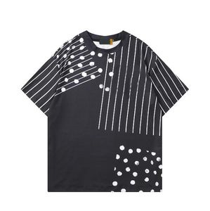 2023 Yaz Tasarımcı Erkek Tişörtleri Lüks siyah beyaz çizgiler nokta tshirts moda kadın renk grafiti baskı polo t-shirt rahat tshirt