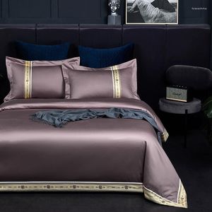 Bedding Sets Bedroom Four-piece Quilt Cover Light Luxury European Style Long-staple Fashionable Simple Family El Set