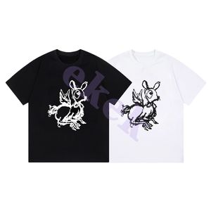 Design Luxury Mens T Shirt Sketch Bambi Deer Print Short Sleeve Round Neck Loose T-shirt Breathable Top Black White Asian Size XS-L