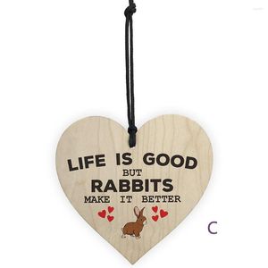 Christmas Decorations C Gift Wooden Hanging Pendant Heart Plaque Decor Festival For Home Deco Love Sign Wine Tags FD20