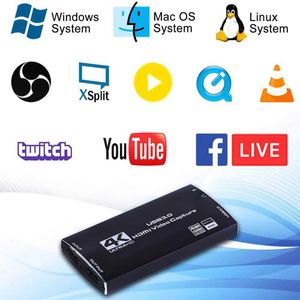 4KHDMI Kayıt Kutusu USB3.0 Sürücüsüz Oyun Oyuncu Mikrofon HD Edinme Kartı 4K30Hz