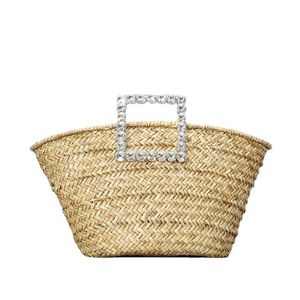 New Fashion Women Shoulder Bags diamond Large Capacity Straw Woven Handbags Hand-woven Tote Bags Designer Brand Purse and Bags 230304