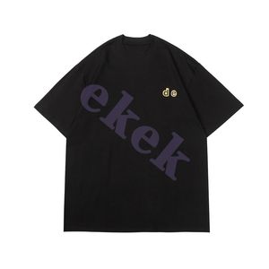 デザインラグジュアリーメンズTシャツレタースモールマッシュルームプリント半袖丸いネックルースTシャツ通気性トップブラック