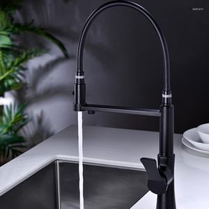 Kitchen Faucets Black Multifunctional Faucet Brass Pull Out Cold Sink With Direct Drinking Tap Purified Water