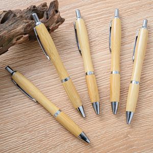 Retro Bamboo Ballpoint Pen Student Writing Ballpoint Business Signatures Pens Office School Supplies Customizable Logo BH8405 TYJ