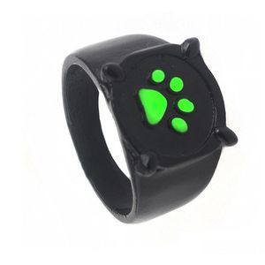 Schmuck Cartoon Black Cat Claw Ring Mädchen Junge Grün Emaille Liebe Paw Print Nettes Kind Punk Geburtstagsgeschenk Drop Delivery Party Eve Dhyog