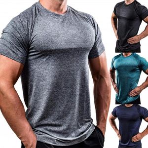 Heren t shirts heren casual shirt buiten mode strakke t-shirts sport gym fitness bodybuilding short mouw top tees