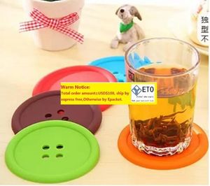 1000pcs round silicone cute button coasters Cup mat Home Drink Placemat Tableware Coaster