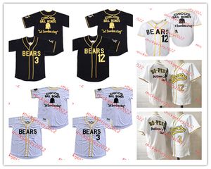 # 3 Kelly Leak The Bad News Bears Baseball Jerey Mens Youth Stitched # 12 Tanner Boyle Chicos Bail Bonds Lascia che la libertà squilli Film Jersey