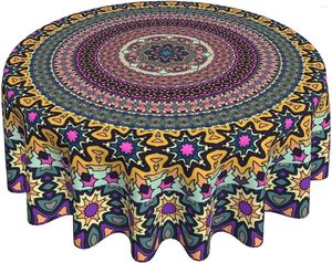 Свалочная ткань богемная круглая скатерть 60 -дюймовая мандала ретро бого ткани для кухонной столовой вечеринка современная мексиканская скатерть