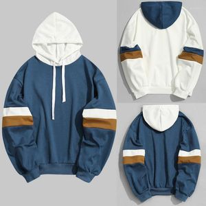 Herrtröjor herrar överdimensionerade långärmad hoody casual lapptäcke smal fit hoodie outwear blus tröja koreansk årgång