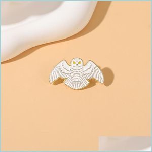 Cartoon Accessories Hedwig Enamel Pins Custom Magic Movie Bird Mesr Brooches Lapel Badges Animal Fans Jewelry Gift For Kids Friends Dh56A