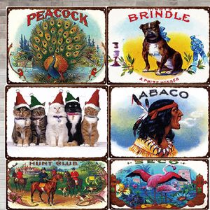 Adorável Animals Metal Pintura de cão Cato Tin Signs Decoração de Casa Decoração Vintage Placas Matal Sala de Livro Obra de Arte Man Cave Decoração Pintura Personalizada 30x20 W01