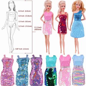 Wholesale Doll Apparel Barbies Party Leather Clothes Skirt And High Heels For American Girl Accessories Toys