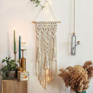 Vägglampa nordiskt stil bomullsrep handvävd bohemtassel vardagsrum sovrum dekorativ led