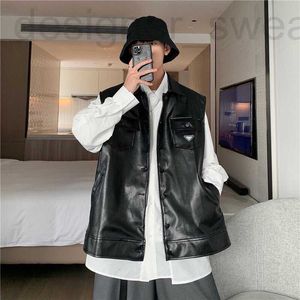 Men's Vests Designer 21ss classic hip hop mens vest warm comfortable higher collar high quality silk Leather padded winter outdoor sports small label jacket PKIT