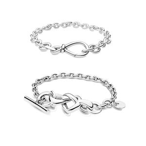 Ciondolo in argento sterling 925 per accessori fai-da-te Pandora Serie Festa della mamma Simbolo eterno Bracciale intrecciato a cuore regolabile per amanti