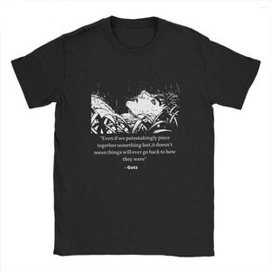 Mäns T-skjortor Herrarna T-shirts The Peace Efter att ha lidit berserk Guts Bomull Tees Kort ärm Anime runda krage Kläder tryckt
