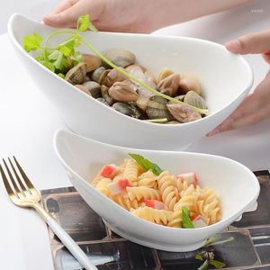 Bowls Pure White Ceramic Western French Fruit Salad Bowl Restaurant Snack Home Creative Side Dish Dessert Soup Bow