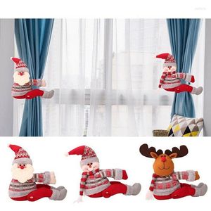 Christmas Decorations Curtain Buckle Doll Window Clamp Clip Santa Snowman Elk Hooks Fastener Baby Shower Kids Toy Home Decor